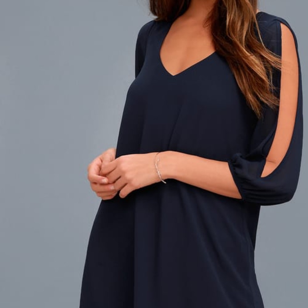 Blue LuLu’s dresses with Sleeve Cut Outs